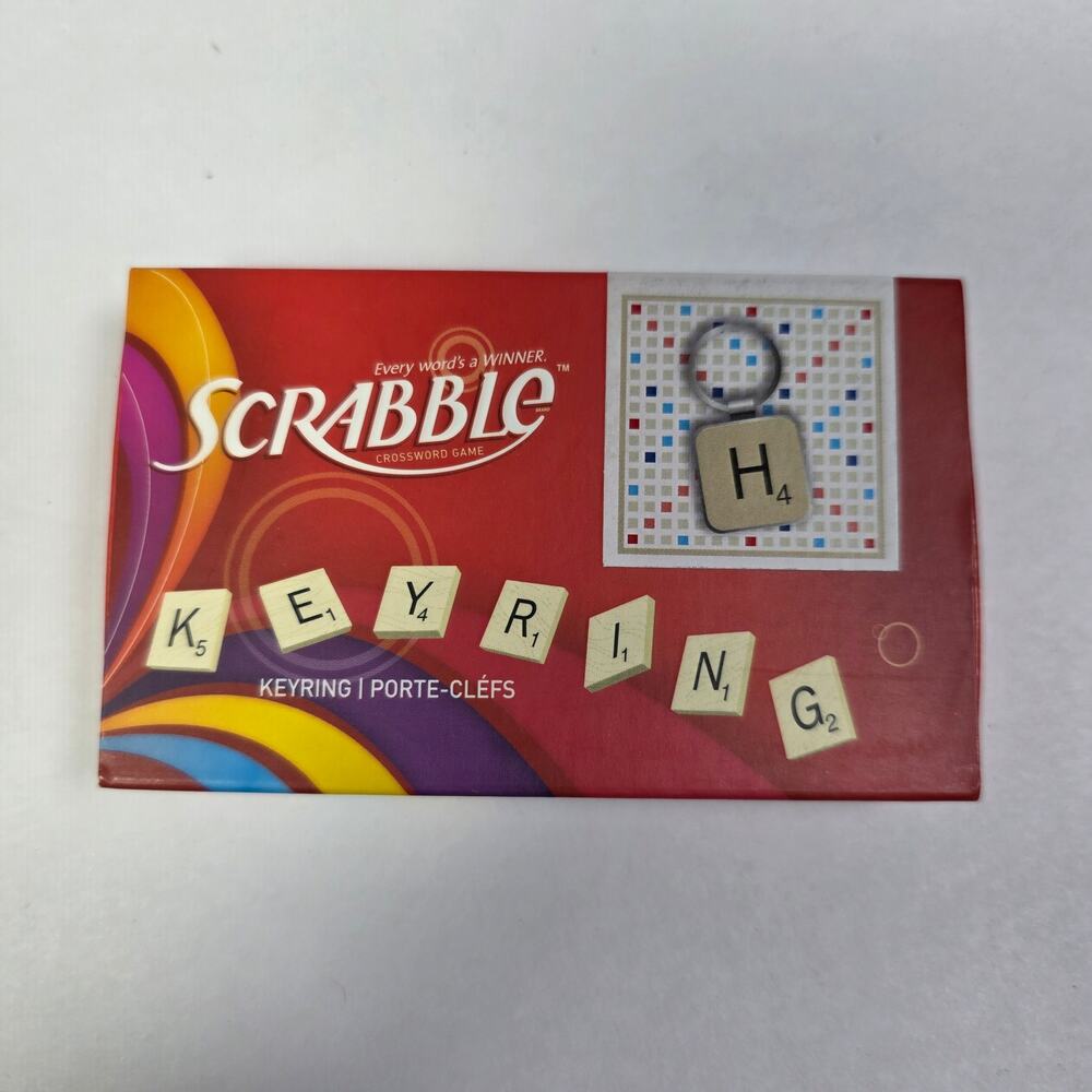 Scrabble Letter Tile Keychain Key Ring Gift Stocking Stuffer Letter H